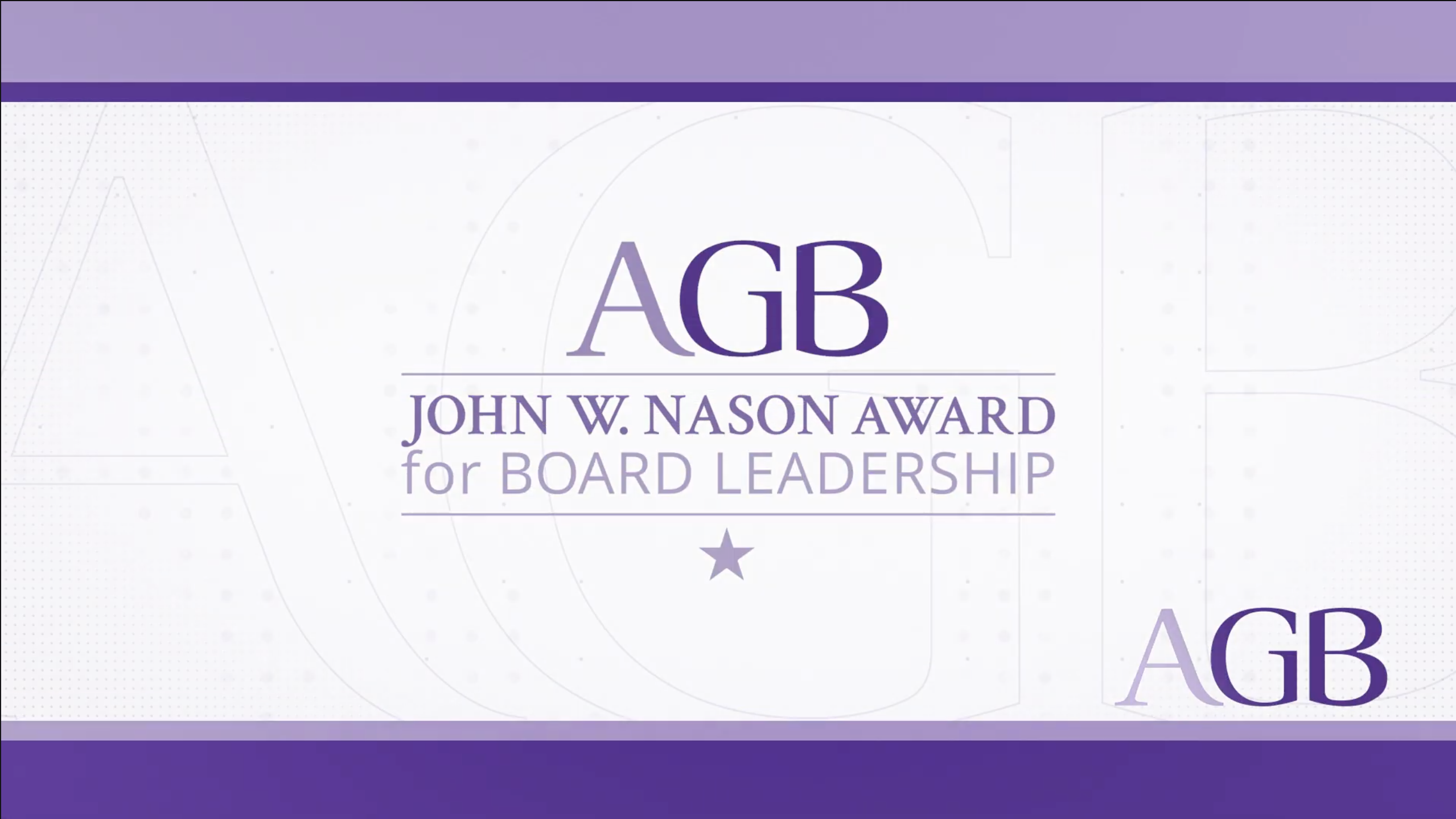AGB John W. Nason Award for Board Leadership Thumbnail.